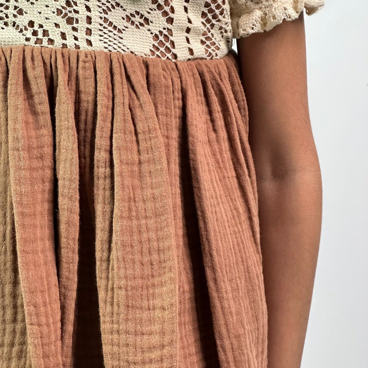 ArthLife Vintage Brown Fit And Flare Dress
