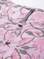 HERE&NOW Women Floral Printed Regular Pure Cotton Kurta with Palazzos & With Dupatta