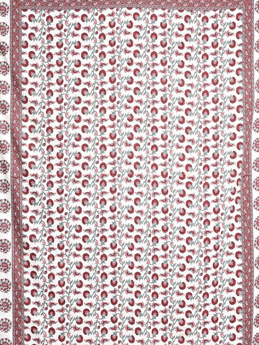 Urban Magic Pink & White Ethnic Motifs Cotton 104 TC King Bedsheet & 2 Pillow Covers