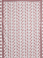 Urban Magic Pink & White Ethnic Motifs Cotton 104 TC King Bedsheet & 2 Pillow Covers