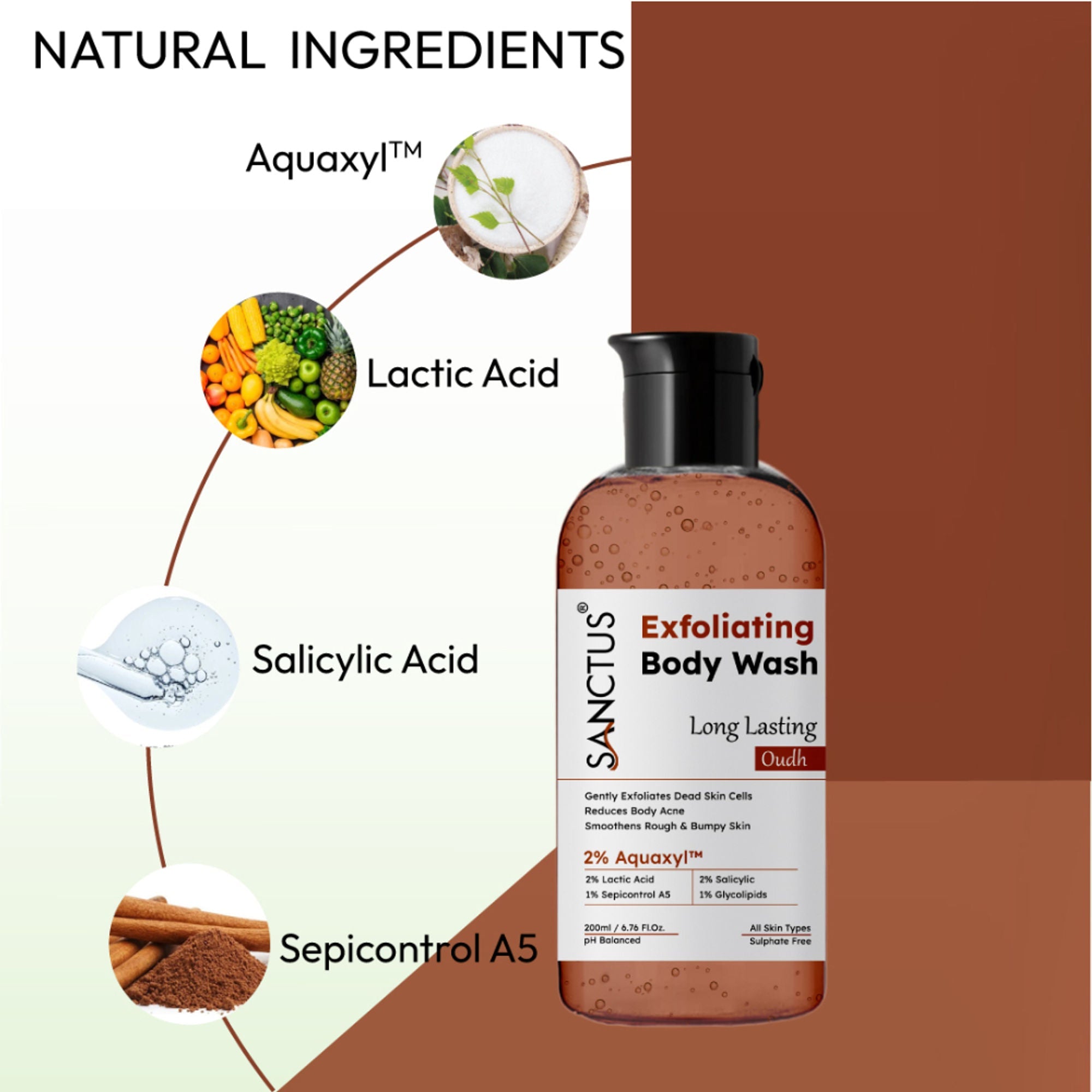 SANCTUS Exfoliating Body Wash Oudh