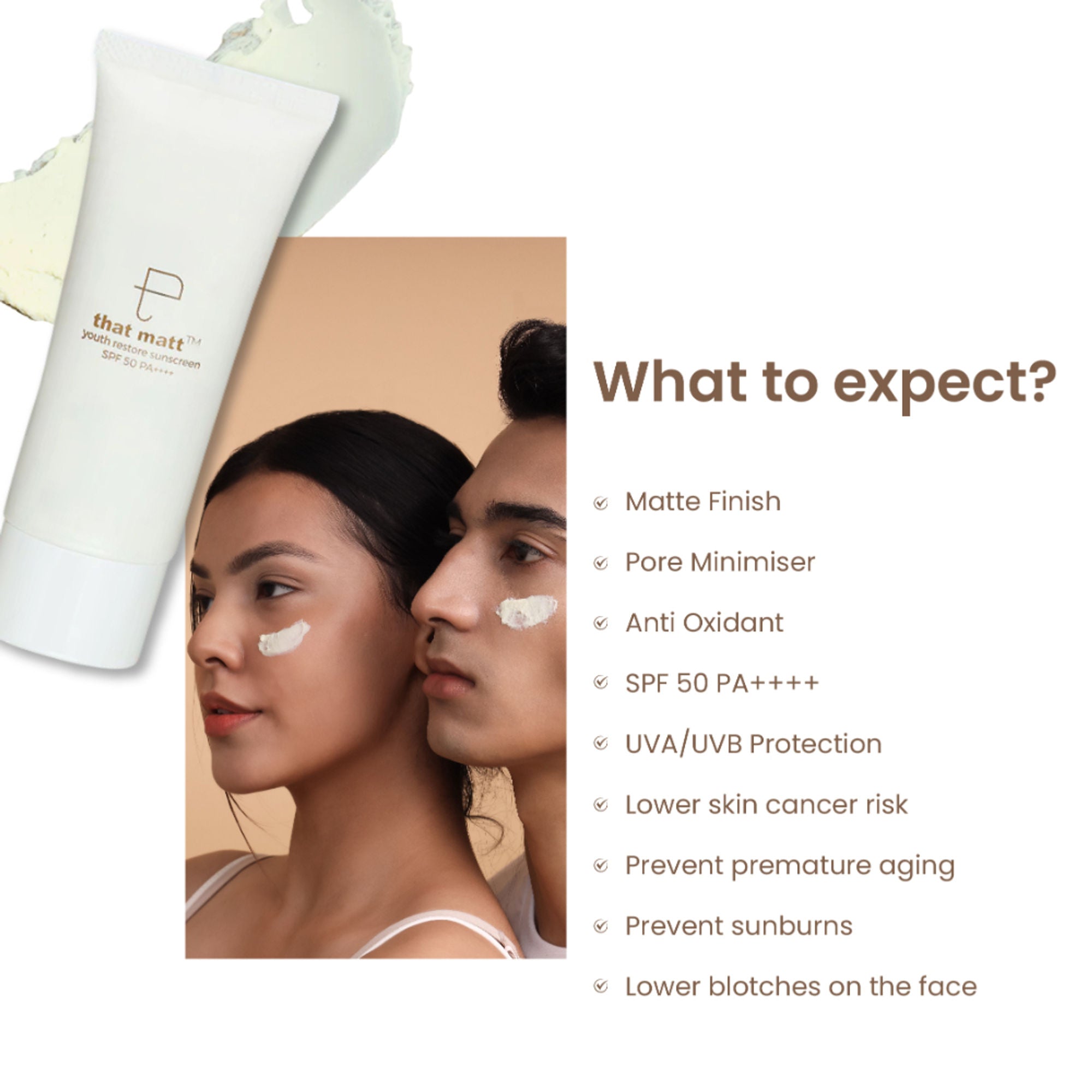 Personal Touch Skincare Thatmatt Hybrid Sunscreen SPF 50++++ With Patented Technology For Normal To Oily Skin