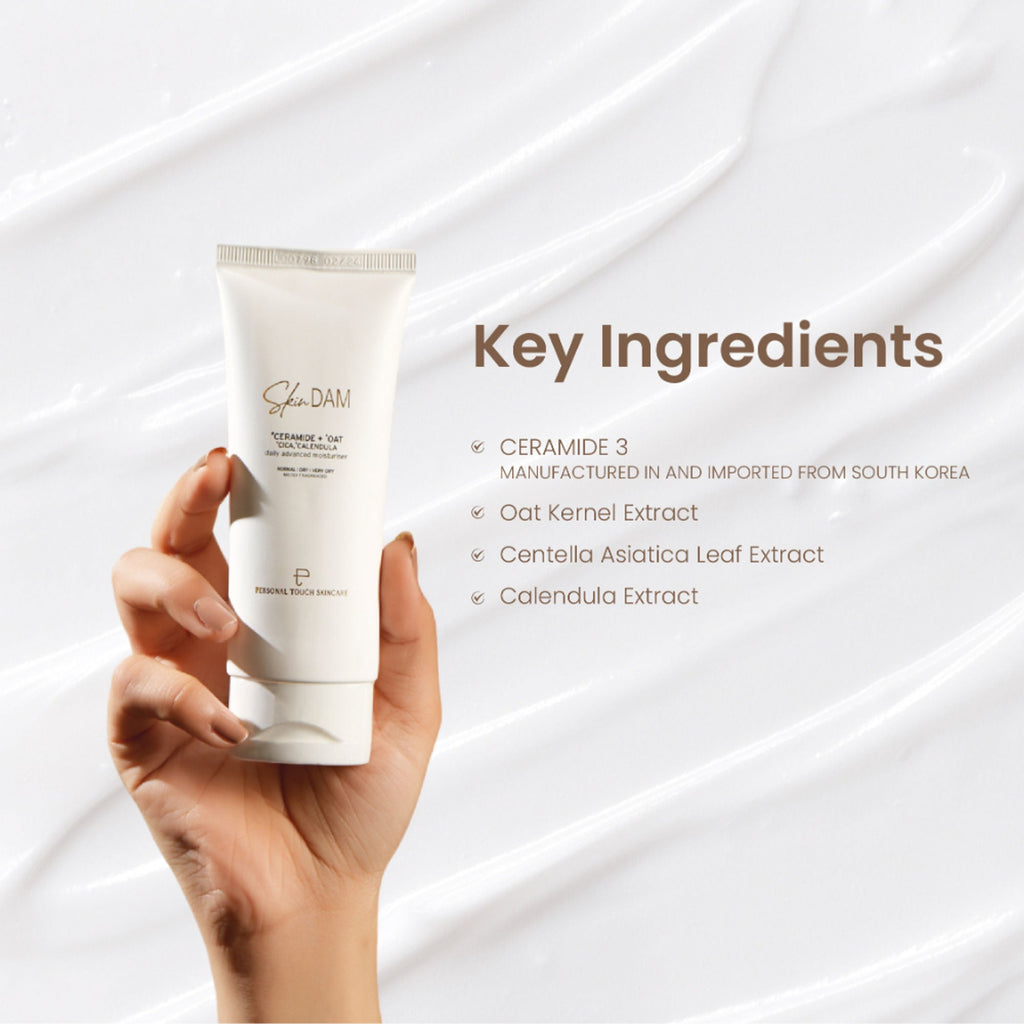 Personal Touch Skincare SkinDam Korean Moisturizer With Ceramide 3, Oat, Calendula & Centella For Dry Skin