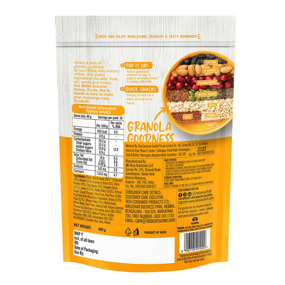 Tata Soulfull Millet Granola (Honey, Fruits, Nuts & Seeds) - Distacart