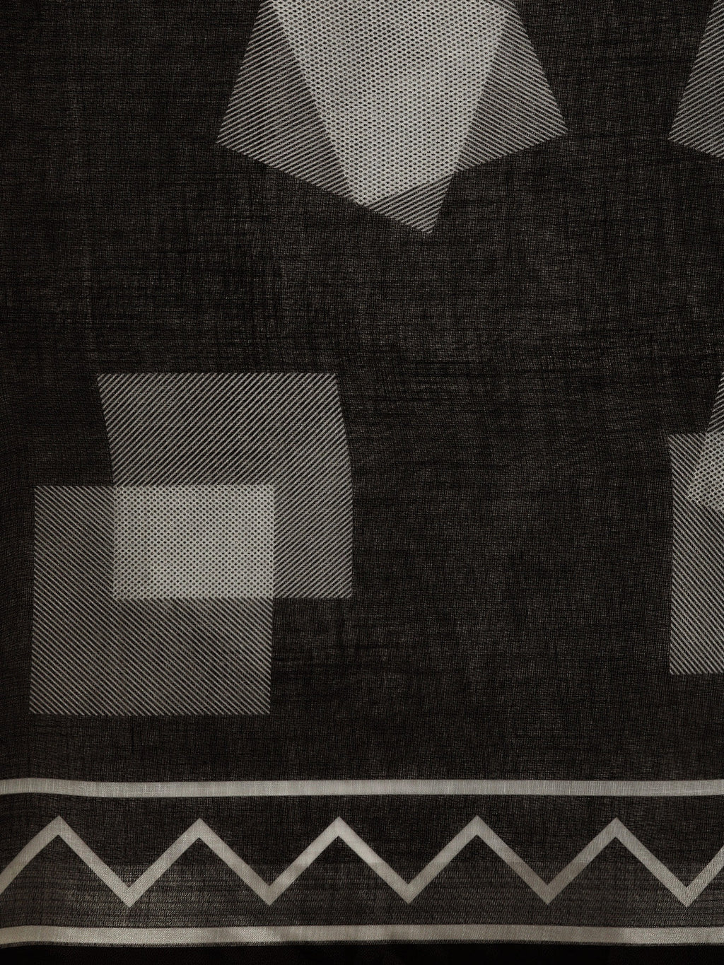 Sangria Black Printed Pure Linen Saree - Distacart