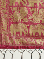 Saree Mall Teal Green & Beige Printed Bhagalpuri Saree - Distacart
