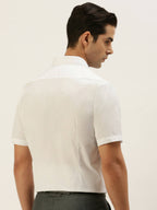 Ramraj Cotton Mens Half Sleeve Formal 100% Cotton White Shirt
