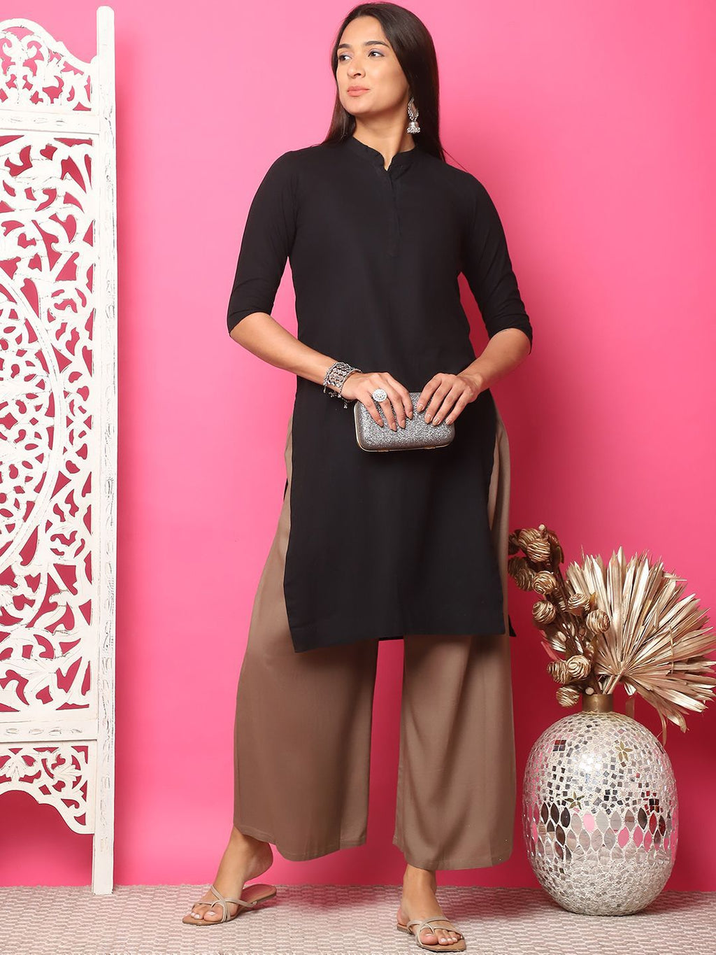 TAG 7 Women Flared Ethnic Palazzos