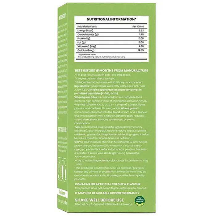 Nutriorg Wheat Grass Juice with Giloy & Tulsi - Distacart