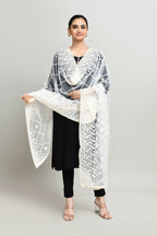Joban Fashion White Cotton Embroidery Work Pakistani Karanchi Dupatta
