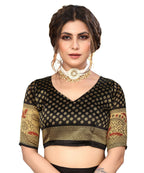 Vamika white & black Printed Art Silk Saree