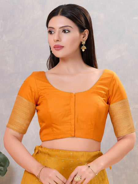 Joban Fashion Women Silk Mustard Stitched Blouse