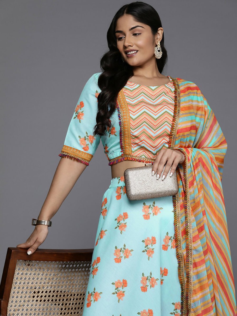 Ahalyaa Women's Traditional wear Lehenga Choli - Blue