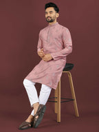 Anaita Pink Embroidered Silk Straight Kurta