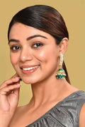 Joban Fashion Women Kundan Pearl Golden White Green Earrings - Distacart
