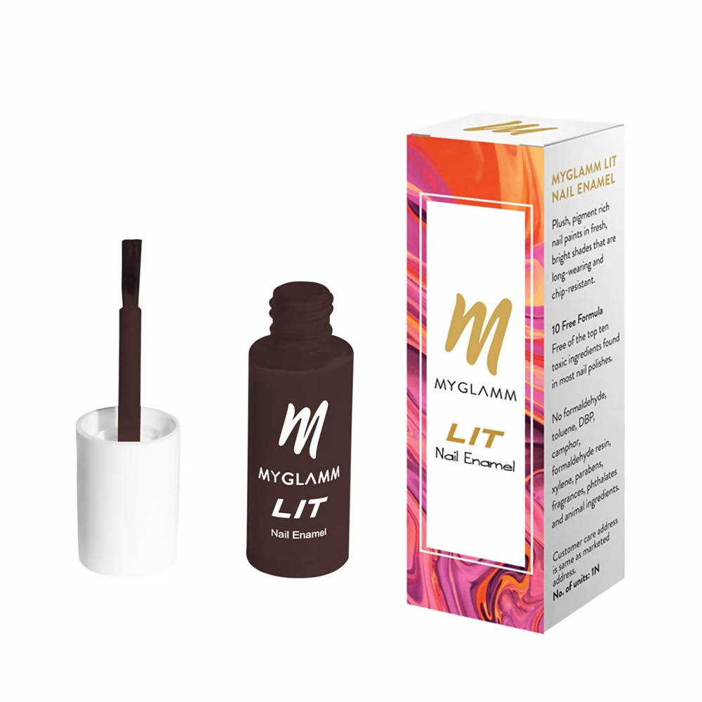 MYGLAMM LIT Nail Enamel - Oh Fudge - Oxblood Shade (7 Ml)