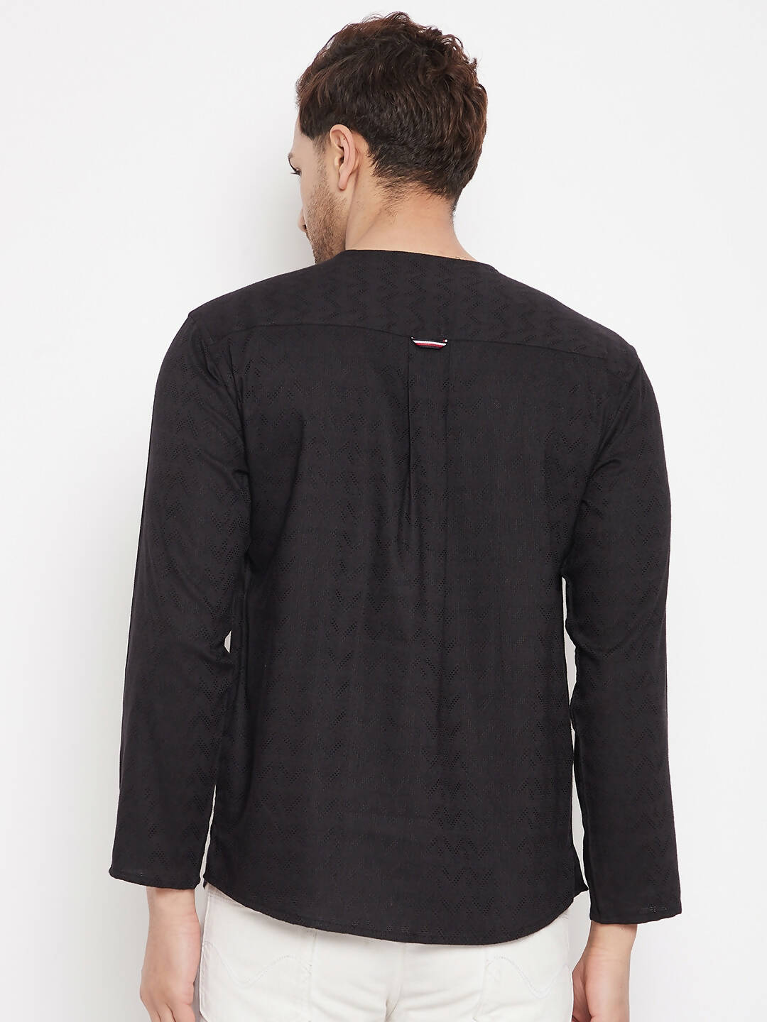 Even Apparels Black Viscose Men's Kurta With Slit Neckline - Distacart