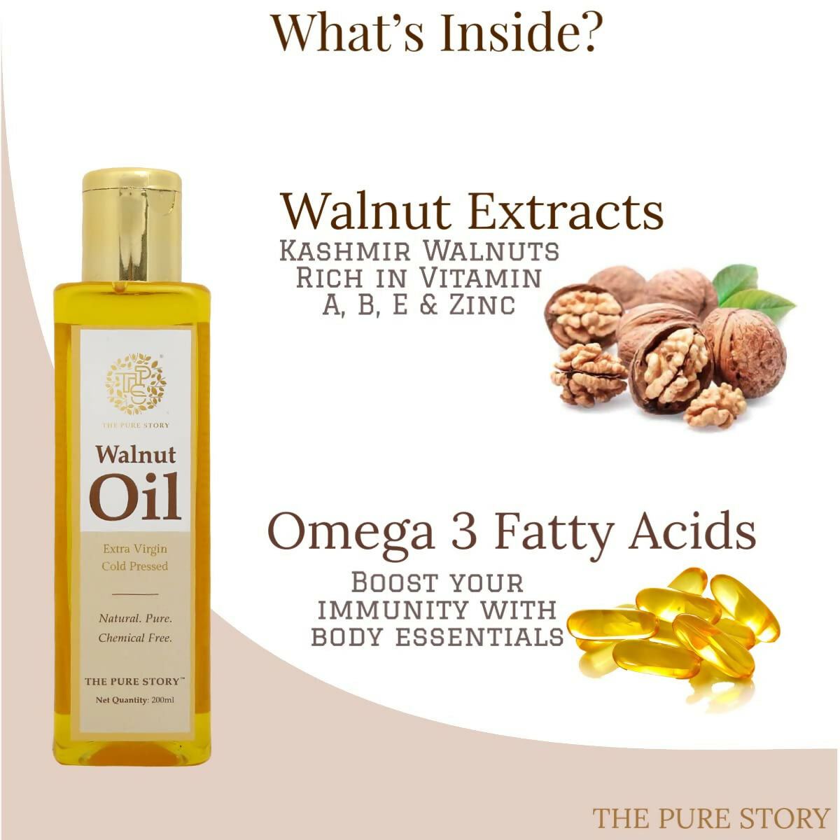 The Pure Story Natural Cold Pressed Oil for Hair & Skin with Walnut - Distacart