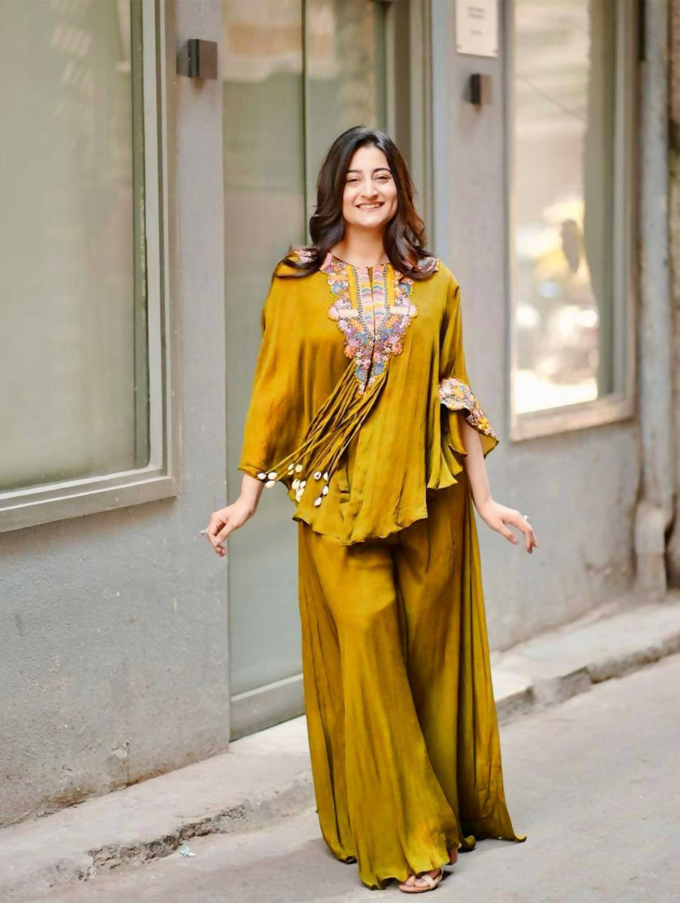 Joban Fashion Yellow Kurta Set Chinon Embroidery Sequence Work - Distacart