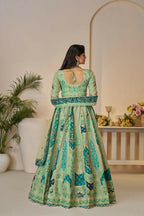 Kesar Fab Green Banarasi Silk Embroidered Lehenga