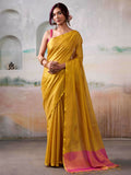 Shree Shyam Fashion Tissue Silk Yellow Saree - Distacart