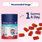 Gritzo SuperMilk Growth+ (Formerly Height+) (2-6y Boy & Girl) (Double Chocolate ) with Super Gummies (Strawberry)