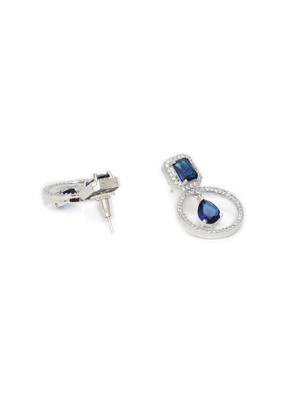 Stone kundan earrings (Blue) - Ruby Raang - Distacart
