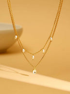 White and Gold, Handcrafted Kundan Necklace - Ruby Raang