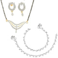 AanyaCentric Gold-plated Mangalsutra Pendant Earring Set & Silver Plated Anklet - Distacart