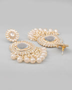VOJ Gold-Polished Wedding Pearl Jewellery Set