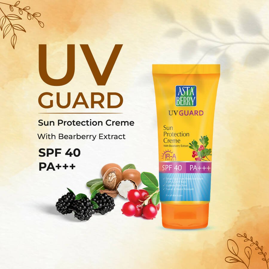 Astaberry UV Guard Sun Protection Crème SPF 40- Bearberry Extract