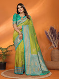 Joban Fashion Banarasi Light Green Small Butti Soft Silk Saree - Distacart