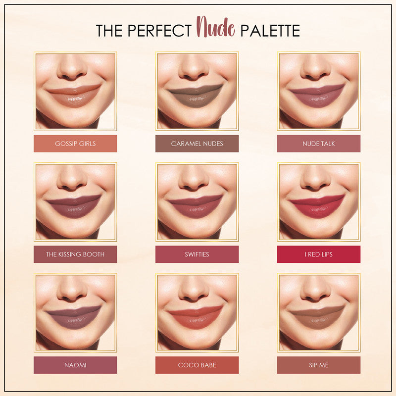 Baked Beauty Liquid Matte Lipstick Nude Palette (Set of 9)