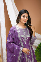 Lehenga Mart Designer Sharara Suit With Kurta, Sharara, Dupatta For Women-Lavender Violet - Distacart