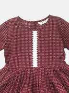 Ahalyaa Maroon Pure Cotton Digital Printed Kids Kurta Sharara Set For Girls