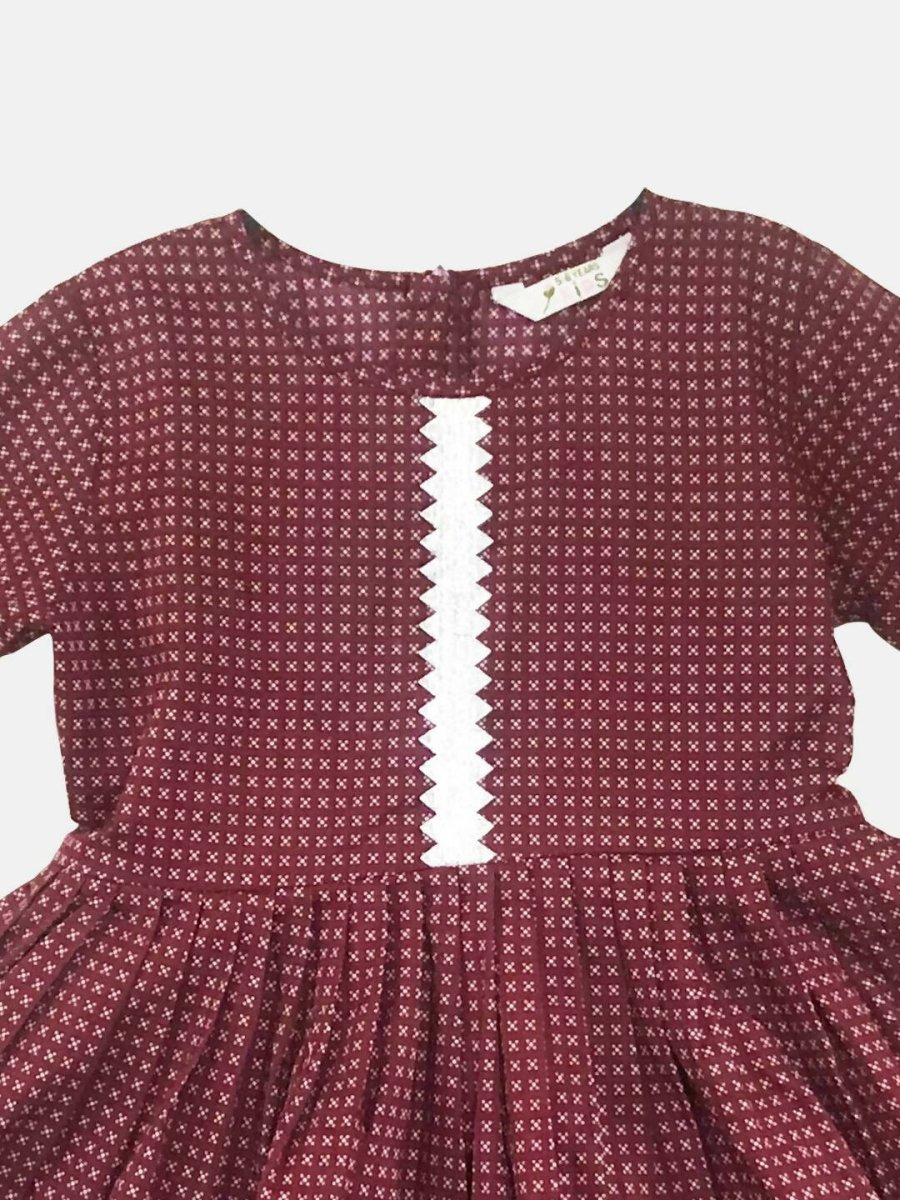Ahalyaa Maroon Pure Cotton Digital Printed Kids Kurta Sharara Set For Girls