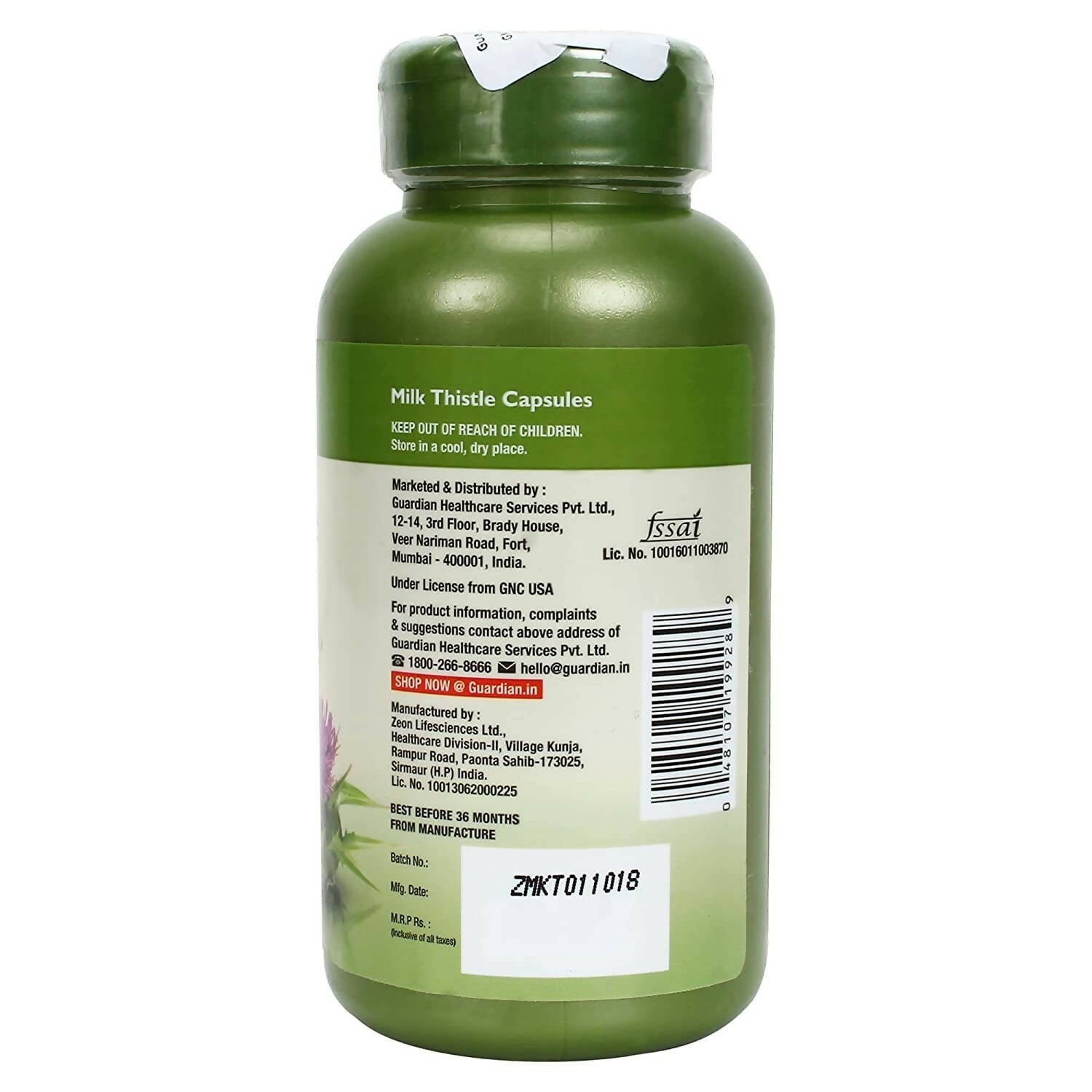 GNC Herbal Plus Milk Thistle Capsules - Distacart