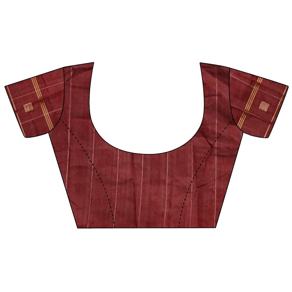 Joban Fashion Ivory Bhagalpuri Cotton Silk Stripes/Box Saree - Distacart