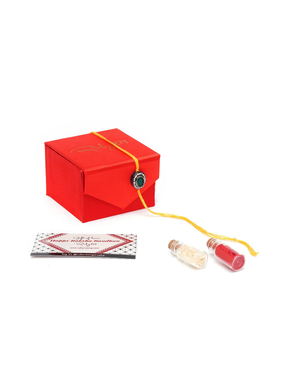 Designer kundan Rakhi - Ruby Raang - Distacart