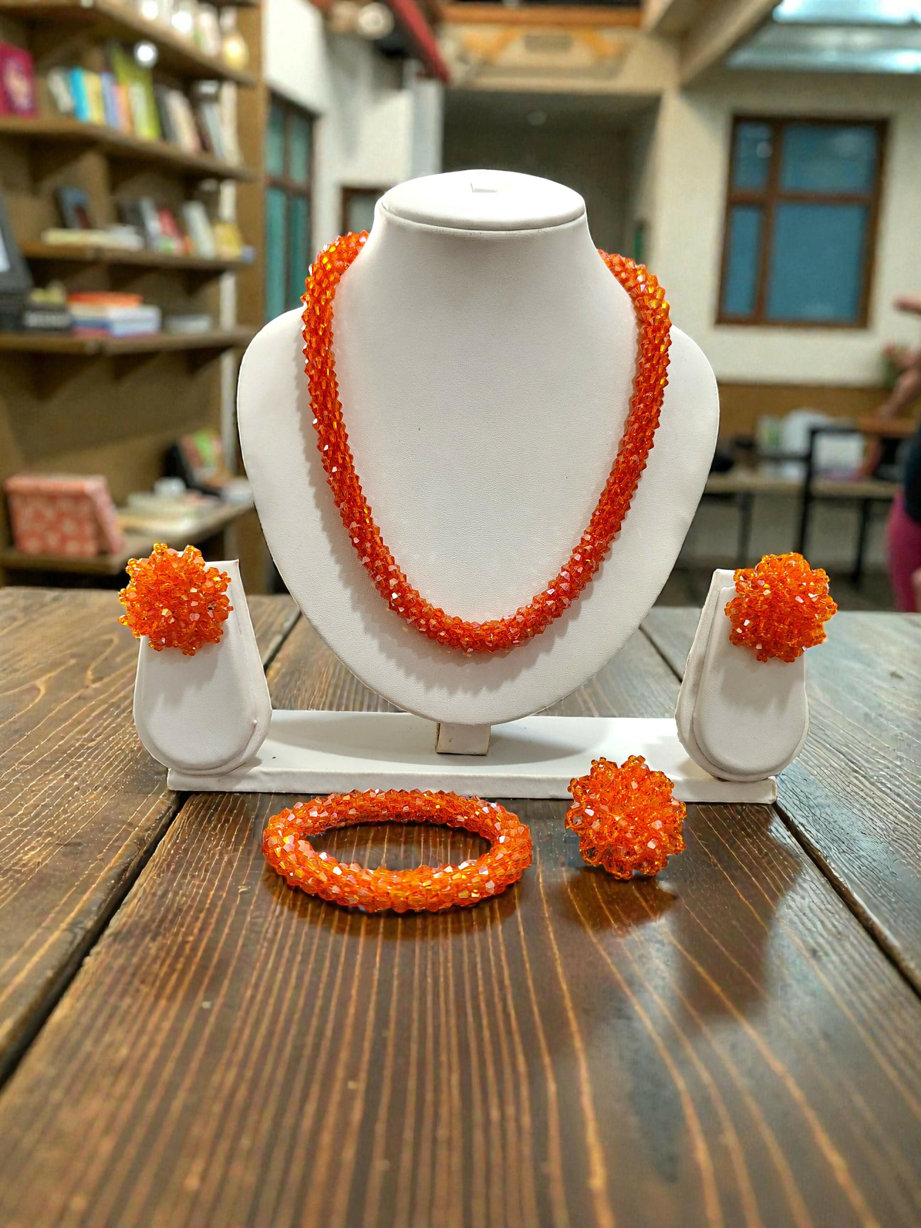 Inhanns Rangshine 4-In-1 Crystal Glam Set - Handmade - Orange