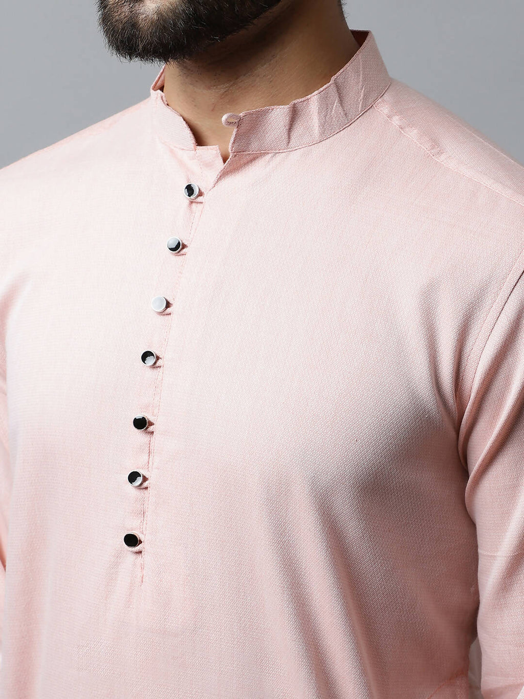 Even Apparels Pink Color Linen Pure Cotton Men's Kurta With Side Placket (SLD070) - Distacart