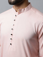 Even Apparels Pink Color Linen Pure Cotton Men's Kurta With Side Placket (SLD070) - Distacart
