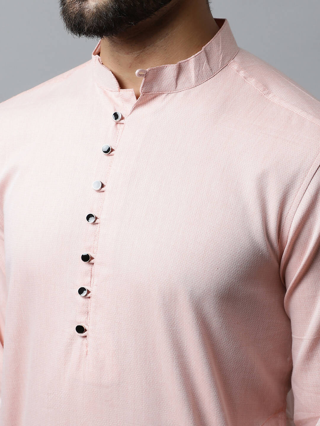 Even Apparels Pink Color Linen Pure Cotton Men's Kurta With Side Placket (SLD070) - Distacart