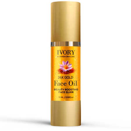 Ivory Natural 24K Gold Face Polish Oil For Luxurious Exfoliating And Rejuvenating Skincare