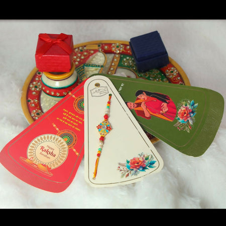 Indianvibez Kundan Stone Rakhi With A Complimentary Raksha Bandhan Card