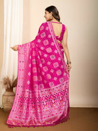 Pink Soft Silk Woven Meenakari Designer Saree - Vedanti