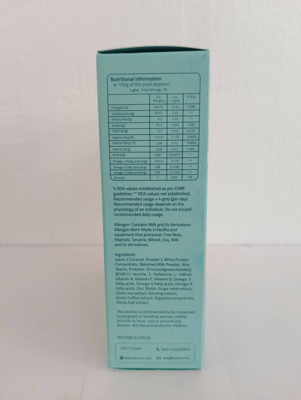 Laurik Skin Care Shots Supplement Powder For Men | Reduce Acne/Pimples, Acne Pore Size -Vanilla