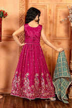 Kids Functional Designer Pink Chinon Fab Lehenga choli - Aaradhna