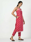 Myshka Women's Pink Straight Printed Kurta