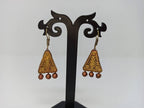 Terracotta Boho Ear Hangings-Copper Gold
